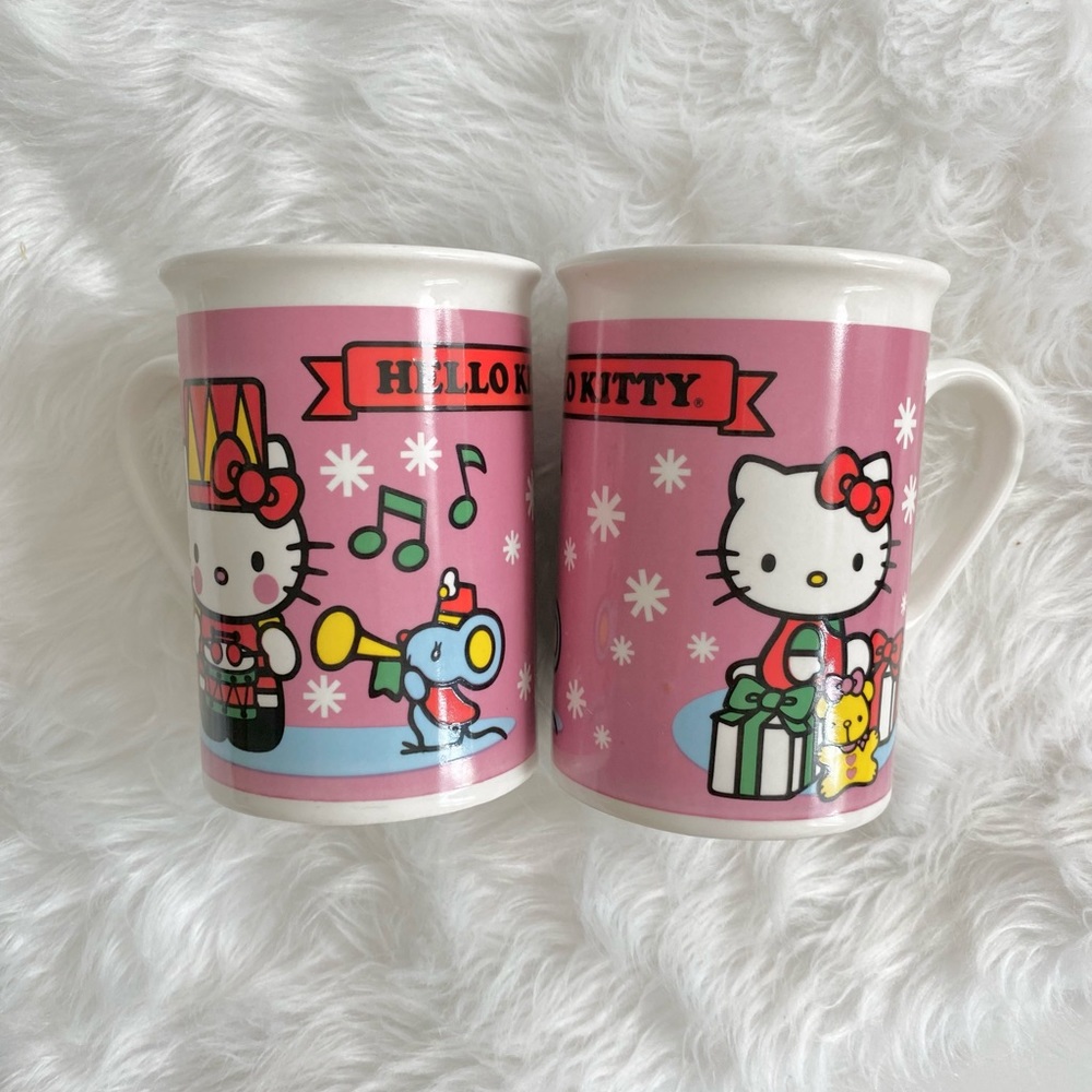 Set of two Hello Kitty Christmas mugs by Sanrio